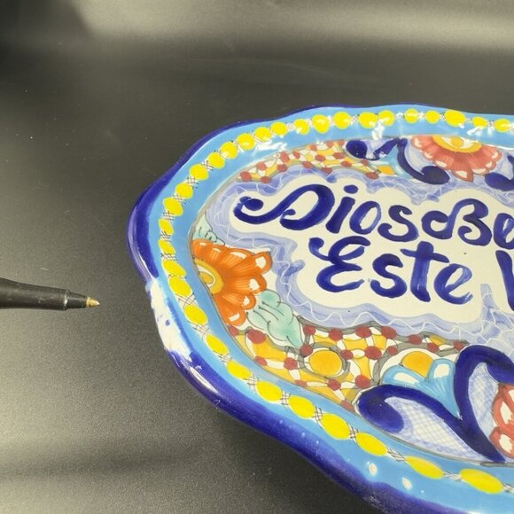 Hand Made Talavera Pottery Mexican Ceramic Hand Painted Tray Oval Dish HR Puebla - Picture 7 of 13